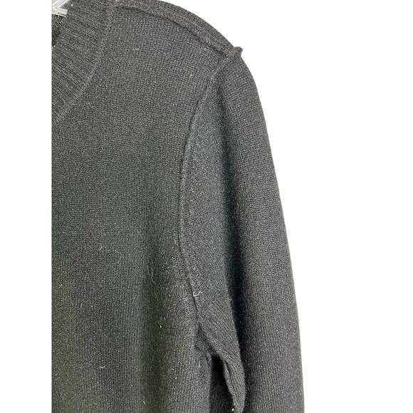 Aqua Cashmere Sweater Womens Large Black Crewneck Classic Minimal - Picture 4 of 8